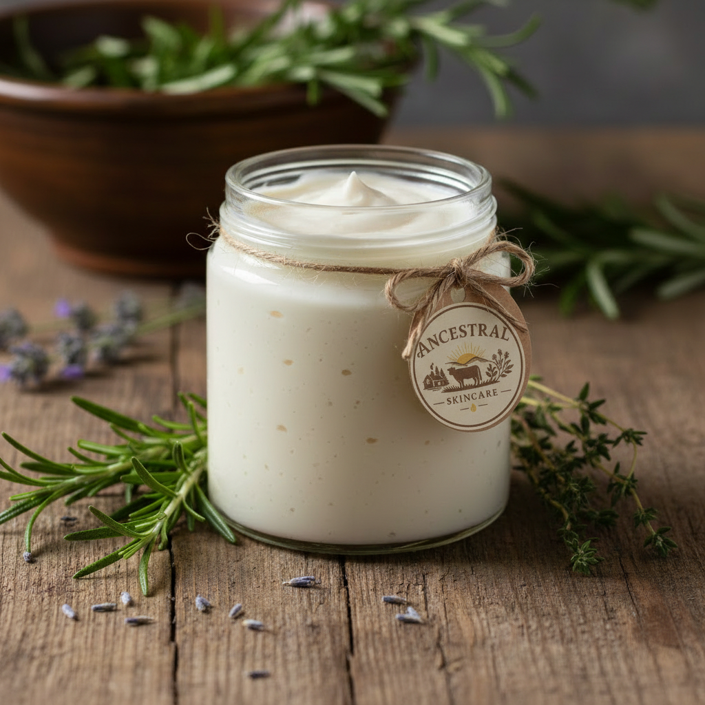 Tallow Lotion with Ancestral Skincare Logo